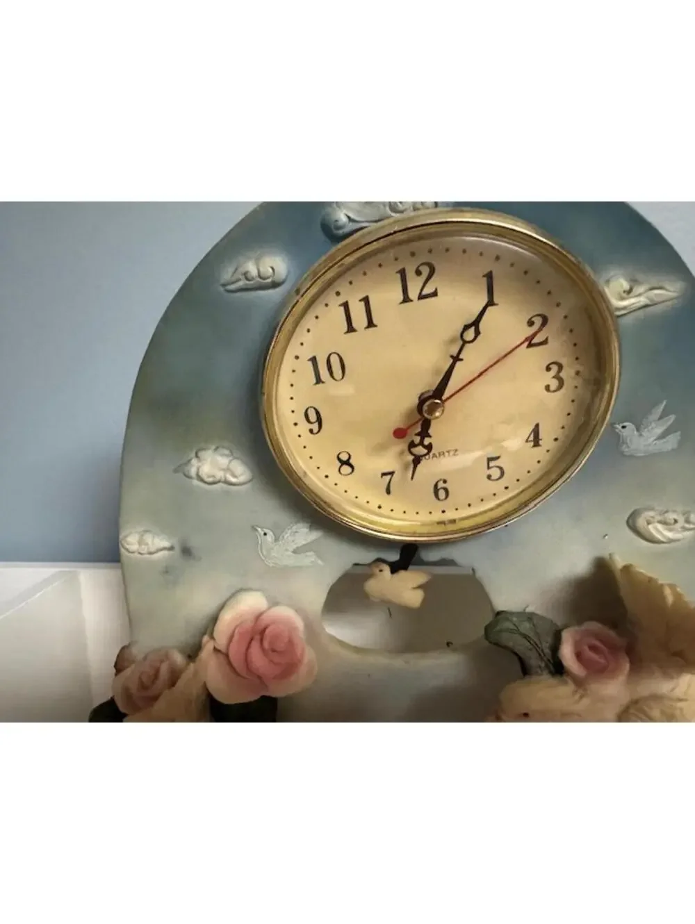 Vintage Bird-Themed Quartz Mantel Clock
